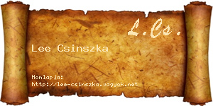 Lee Csinszka névjegykártya